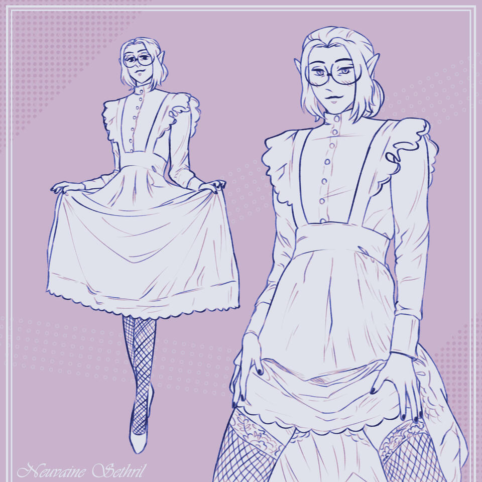 06-2024 Sketchpage of my BG3 Tav, Neuvaine Sethril.